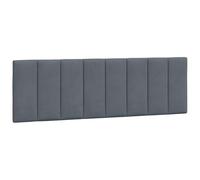 vidaXL Coussin de Tête de Lit Hanko, Oreiller de Tête de Lit avec Bandes Auto-agrippantes, Coussin Rembourré Chambre à Coucher, Gris Foncé 160 cm Velours