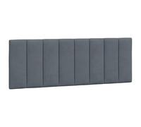 vidaXL Coussin de Tête de Lit Hanko, Oreiller de Tête de Lit avec Bandes Auto-agrippantes, Coussin Rembourré Chambre à Coucher, Gris Foncé 140 cm Velours