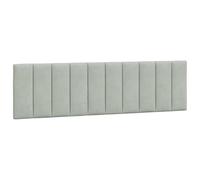 vidaXL Coussin de Tête de Lit Hanko, Oreiller de Tête de Lit avec Bandes Auto-agrippantes, Coussin Rembourré Chambre à Coucher, Gris Clair 180 cm Velours