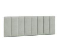 vidaXL Coussin de Tête de Lit Hanko, Oreiller de Tête de Lit avec Bandes Auto-agrippantes, Coussin Rembourré Chambre à Coucher, Gris Clair 140 cm Velours