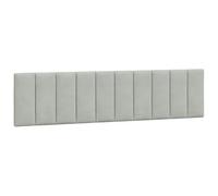 vidaXL Coussin de Tête de Lit Hanko, Oreiller de Tête de Lit avec Bandes Auto-agrippantes, Coussin Rembourré Chambre à Coucher, Gris Clair 200 cm Velours