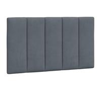 vidaXL Coussin de Tête de Lit Hanko, Oreiller de Tête de Lit avec Bandes Auto-agrippantes, Coussin Rembourré Chambre à Coucher, Gris Foncé 90 cm Velours