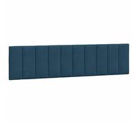 vidaXL Coussin de Tête de Lit Hanko, Oreiller de Tête de Lit avec Bandes Auto-agrippantes, Coussin Rembourré Chambre à Coucher, Bleu 200 cm Velours