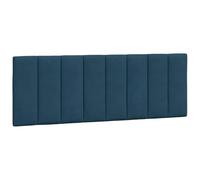 vidaXL Coussin de Tête de Lit Hanko, Oreiller de Tête de Lit avec Bandes Auto-agrippantes, Coussin Rembourré Chambre à Coucher, Bleu 140 cm Velours