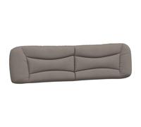 vidaXL Coussin de tête de lit Hvar - Oreiller de lecture avec fermeture à glissière - Taupe