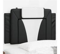 vidaXL Coussin de tête de lit noir et blanc 80 cm similicuir