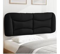 vidaXL Coussin de tête de lit Hvar – Oreiller de lecture avec fermeture à glissière, Noir 140 cm