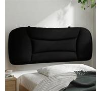 vidaXL Coussin de tête de lit Hvar – Coussin de lecture avec fermeture à glissière Noir 100 cm Tissu