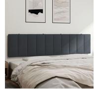 vidaXL Coussin de tête de lit Hanko – Bandes auto-agrippantes, Velours Gris foncé 200 cm