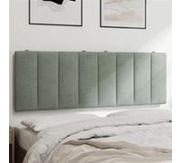 vidaXL Coussin de Tête de Lit Hanko, Oreiller de Tête de Lit avec Bandes Auto-agrippantes, Coussin Rembourré Chambre à Coucher, Gris Clair 140 cm Velours