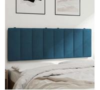 vidaXL Coussin de tête de lit Hanko – rembourré, bandes auto-agrippantes, velours bleu 140 cm