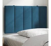 vidaXL Coussin de Tête de Lit Hanko, Oreiller de Tête de Lit avec Bandes Auto-agrippantes, Coussin Rembourré Chambre à Coucher, Bleu 90 cm Velours