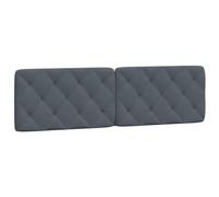 vidaXL Coussin de Tête de Lit, Oreiller de Tête de Lit avec Bandes Auto-agrippantes, Coussin Rembourré Chambre à Coucher, Gris Foncé 180 cm Velours
