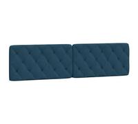 vidaXL Coussin de Tête de Lit, Oreiller de Tête de Lit avec Bandes Auto-agrippantes, Coussin Rembourré Chambre à Coucher, Bleu 200 cm Velours