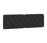 vidaXL Coussin de Tête de Lit, Oreiller de Tête de Lit avec Bandes Auto-agrippantes, Coussin Rembourré Chambre à Coucher, Noir 160 cm Velours