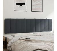 vidaXL Coussin de Tête de Lit Hanko, Oreiller de Tête de Lit avec Bandes Auto-agrippantes, Coussin Rembourré Chambre à Coucher, Gris Foncé 180 cm Velours