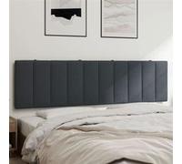 vidaXL Coussin de Tête de Lit Hanko, Oreiller de Tête de Lit avec Bandes Auto-agrippantes, Coussin Rembourré Chambre à Coucher, Gris Foncé 180 cm Velours
