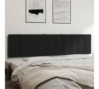 vidaXL Coussin de tête de lit Hanko Rembourré, velours, bandes auto-agrippantes 200 cm Noir