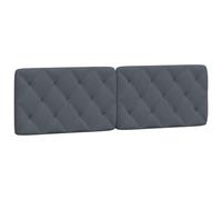 vidaXL Coussin de Tête de Lit, Oreiller de Tête de Lit avec Bandes Auto-agrippantes, Coussin Rembourré Chambre à Coucher, Gris Foncé 160 cm Velours