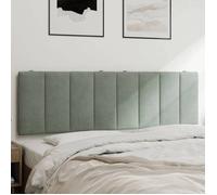 vidaXL Coussin de tête de lit gris clair 160 cm velours