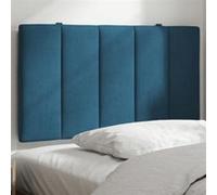 vidaXL Coussin de tête de lit Hanko Rembourré bandes auto-agrippantes Velours Bleu 80 cm