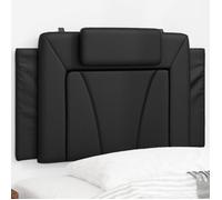 vidaXL Coussin de tête de lit Viana – Rembourré, bandes auto-agrippantes – Noir 90 cm similicuir