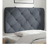 vidaXL Coussin de tête de lit rembourré avec bandes auto-agrippantes Velours gris foncé 80 cm