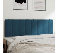 vidaXL Coussin de Tête de Lit Hanko, Oreiller de Tête de Lit avec Bandes Auto-agrippantes, Coussin Rembourré Chambre à Coucher, Bleu 160 cm Velours