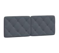 vidaXL Coussin de Tête de Lit, Oreiller de Tête de Lit avec Bandes Auto-agrippantes, Coussin Rembourré Chambre à Coucher, Gris Foncé 140 cm Velours