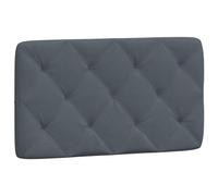 vidaXL Coussin de Tête de Lit, Oreiller de Tête de Lit avec Bandes Auto-agrippantes, Coussin Rembourré Chambre à Coucher, Gris Foncé 80 cm Velours