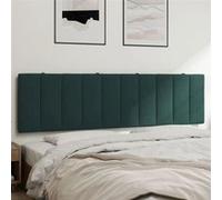 vidaXL Coussin de tête de lit Hanko – Rembourré 180 cm Velours Vert foncé, bandes auto-agrippantes