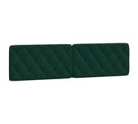 vidaXL Coussin de Tête de Lit, Oreiller de Tête de Lit avec Bandes Auto-agrippantes, Coussin Rembourré Chambre à Coucher, Vert Foncé 200 cm Velours
