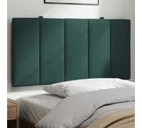vidaXL Coussin de Tête de Lit Hanko, Oreiller de Tête de Lit avec Bandes Auto-agrippantes, Coussin Rembourré Chambre à Coucher, Vert Foncé 100 cm Velours