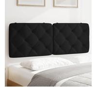 vidaXL Coussin de Tête de Lit, Oreiller de Tête de Lit avec Bandes Auto-agrippantes, Coussin Rembourré Chambre à Coucher, Noir 120 cm Velours