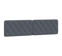 vidaXL Coussin de Tête de Lit, Oreiller de Tête de Lit avec Bandes Auto-agrippantes, Coussin Rembourré Chambre à Coucher, Gris Foncé 200 cm Velours