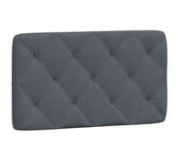 vidaXL Coussin de Tête de Lit, Oreiller de Tête de Lit avec Bandes Auto-agrippantes, Coussin Rembourré Chambre à Coucher, Gris Foncé 90 cm Velours