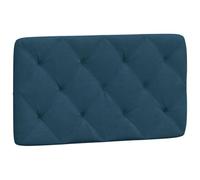 vidaXL Coussin de Tête de Lit, Oreiller de Tête de Lit avec Bandes Auto-agrippantes, Coussin Rembourré Chambre à Coucher, Bleu 90 cm Velours