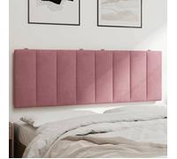 vidaXL Coussin de tête de lit Hanko, rembourré, bandes auto-agrippantes – Velours Rose 140 cm