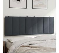vidaXL Coussin de tête de lit Hanko - Rembourré, bandes auto-agrippantes - Velours Gris foncé 140 cm