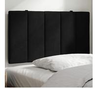 vidaXL Coussin de tête de lit Hanko – Rembourré, bandes auto-agrippantes, velours noir 90 cm