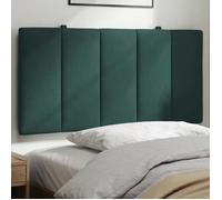 vidaXL Coussin de tête de lit Hanko velours rembourré, bandes auto-agrippantes, 100 cm vert foncé