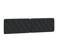 vidaXL Coussin de Tête de Lit, Oreiller de Tête de Lit avec Bandes Auto-agrippantes, Coussin Rembourré Chambre à Coucher, Noir 200 cm Velours