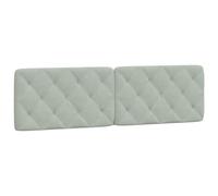 vidaXL Coussin de Tête de Lit, Oreiller de Tête de Lit avec Bandes Auto-agrippantes, Coussin Rembourré Chambre à Coucher, Gris Clair 180 cm Velours