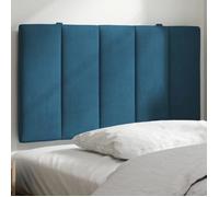 vidaXL Coussin de tête de lit Hanko Rembourré velours Bandes auto-agrippantes Bleu 90 cm
