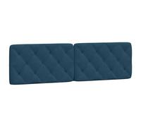 vidaXL Coussin de Tête de Lit, Oreiller de Tête de Lit avec Bandes Auto-agrippantes, Coussin Rembourré Chambre à Coucher, Bleu 180 cm Velours