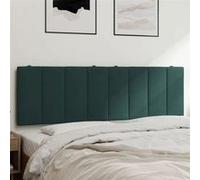 vidaXL Coussin de tête de lit Hanko – Rembourré, bandes auto-agrippantes, velours 160 cm Vert foncé