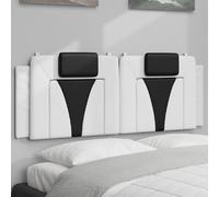 vidaXL Coussin de tête de lit Viana blanc et noir 140 cm similicuir