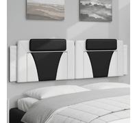 vidaXL Coussin de tête de lit Viana blanc et noir 180 cm similicuir