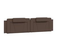 vidaXL Coussin de tête de lit Viana – Oreiller de lecture zippé 200 cm, similicuir marron