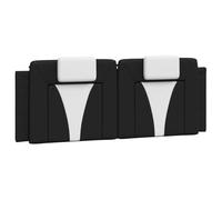 vidaXL Coussin de tête de lit Viana Noir et Blanc 140 cm Similicuir